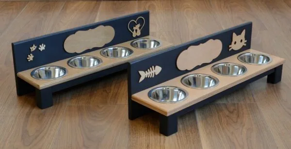 Bufet dla dwóch kotów 55 cm - 4 miski  220 ml. - obrazek 4