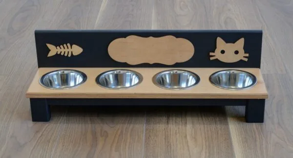 Bufet dla dwóch kotów 55 cm - 4 miski  220 ml. - obrazek 3