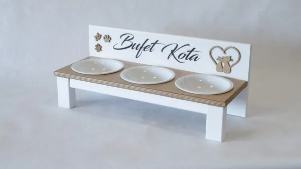Bufet kota Biały + 3 miski Ceramiczne 300 ml. - obrazek 6