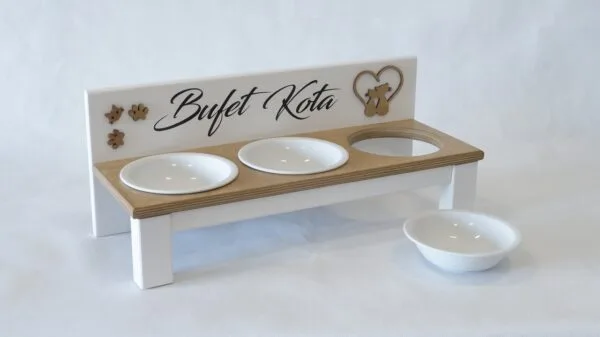 Bufet kota Biały + 3 miski Ceramiczne 300 ml. - obrazek 5