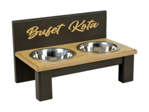 Bufet dla kota 2 miski stalowe 220 ml. - obrazek 3