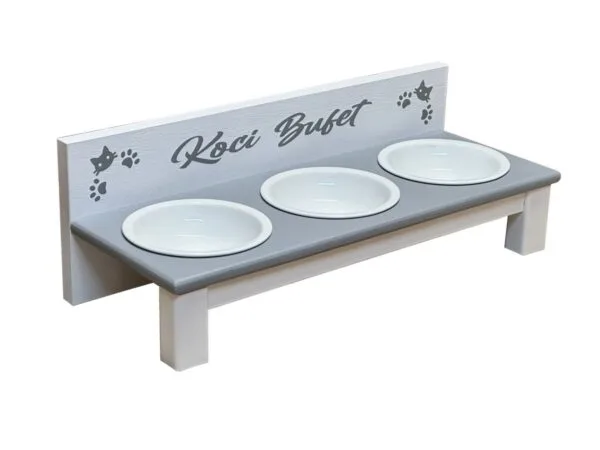 Bufet kota z szarym blatem. Miski ceramiczne 3×300 lub 400 ml. - obrazek 9