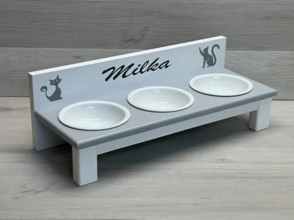 Bufet kota z szarym blatem. Miski ceramiczne 3×300 lub 400 ml. - obrazek 6