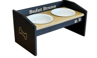 Miski ceramiczne na stojaku dla małych ras psów - 2 x 300