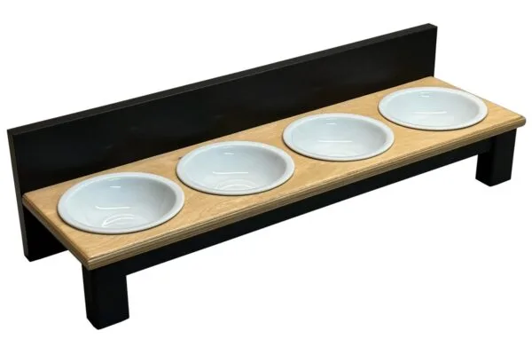 Cztery miski ceramiczne dla dużych ras kotów + Czarny stojak 4 x 16 cm / 340 ml - obrazek 3
